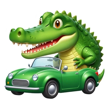 Crocodile with car sticker