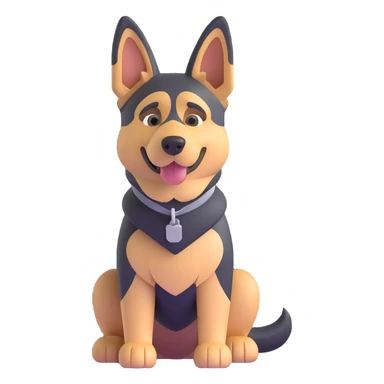 full body alert German Shepherd dog with simple background sticker