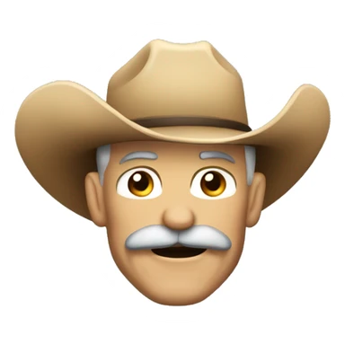 old muscular cowboy with a mustache sticker