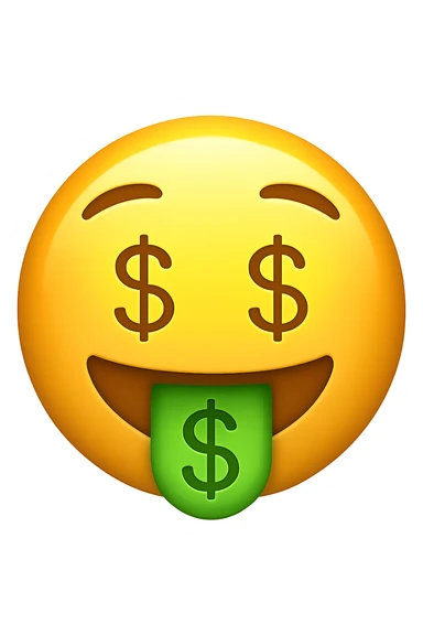face with money mouth emoji sticker