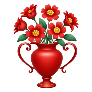 flower in a vase with decorative ribbon sticker