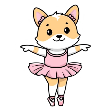 dog as a ballerina sticker