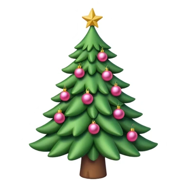 Cute christmas tree with pink decoration sticker