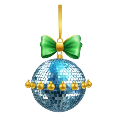 Disco ball with bow sticker