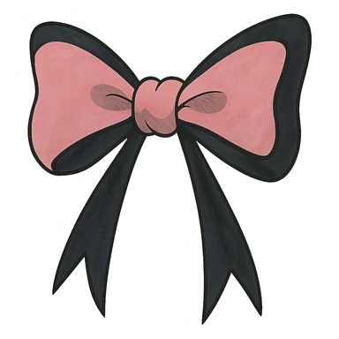 pink and black gothic bow sticker