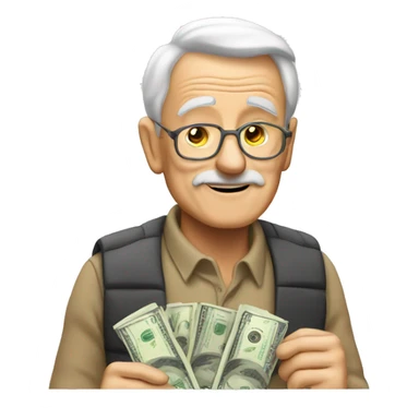 old guy with money sticker