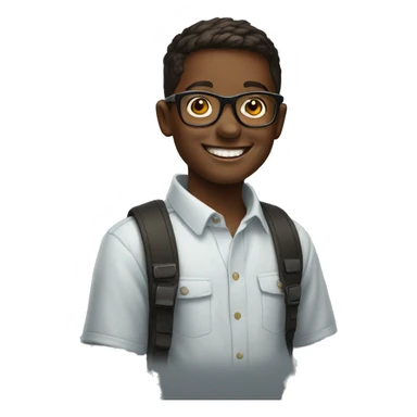 smiling boy in glasses portrait as an emoji sticker