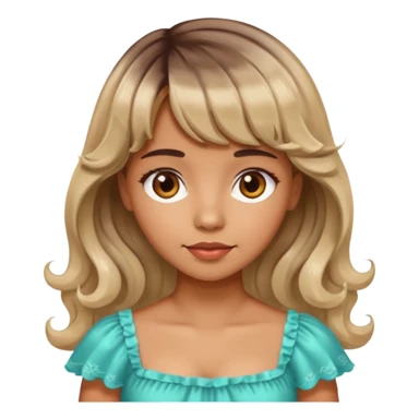 latina lady in a cute dress with bleached and brown wavy hair with bangs sticker