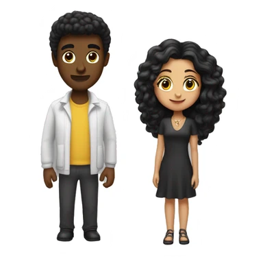 Un chico pelo negro corto y una chica pelo melena rubio cenando sticker