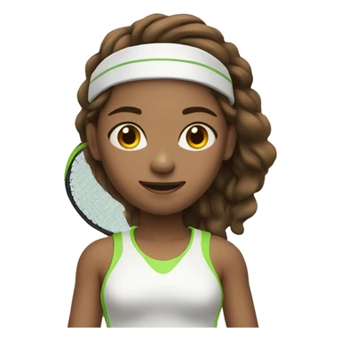 girl with brown hair play tennis sticker