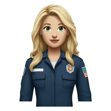 sylvie brett from chicago fire paramedic with long hair blonde and blue eyes sticker