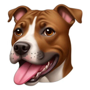 Brown staffy with tongue sticker