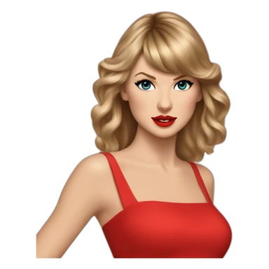 Taylor swift in red dress sticker