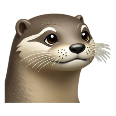 loutre sur un stylo sticker