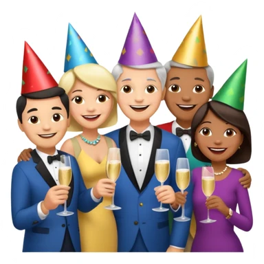 a gathering of middle aged adults sticker