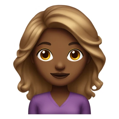 Brown skin girl with long blow out hair sticker
