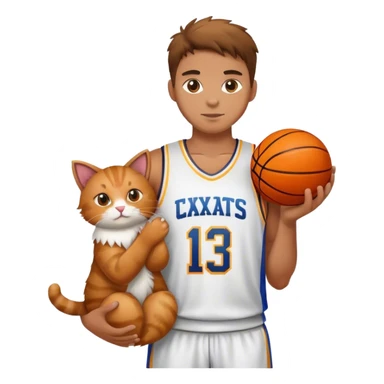 Basketball player with cat sticker