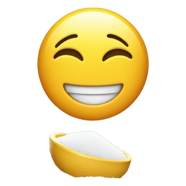 smiling emoji with a pile of salt sticker