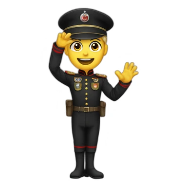 halloween hittler costume in german uniform waving hello sticker