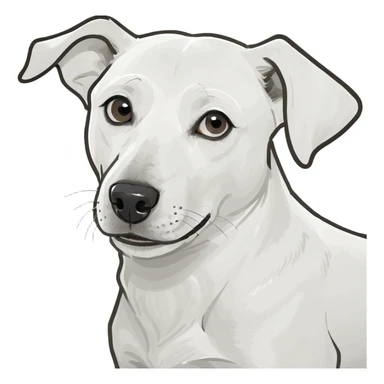 White Dog with long Eats  sticker