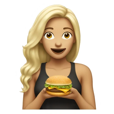 blonde girl eating mcdonalds sticker