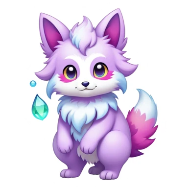 Kawaii colorful ethereal anthro fursona Fakemon sticker
