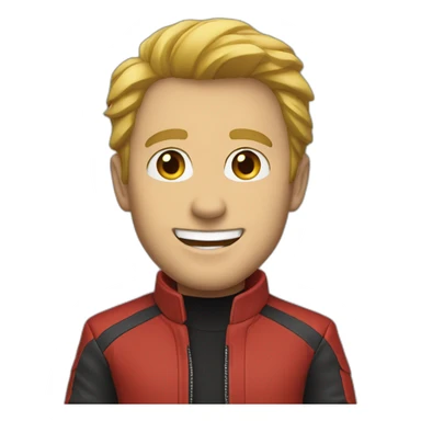 red jacket smile solo white guy sticker