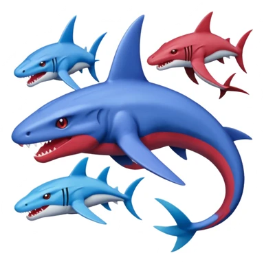 Genesect-Garchomp-Koraidon-Salamence-Latios-Sharpedo-fusion sticker