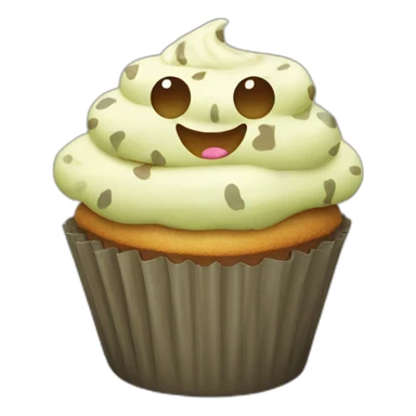Happy cupcake with camouflage icing sticker