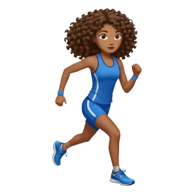 Treino de corrida feminino morena cacheada cabelos longos sticker