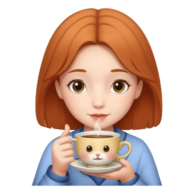 Labubu holding a teacup, charming and clear sticker