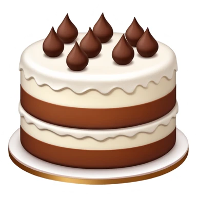 White cake with brown chocolate sticker