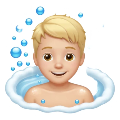 white kid taking bath sticker