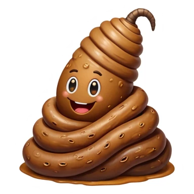 stinky worm coming from turd sticker