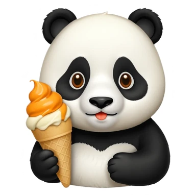 Panda eating mango icecream sticker