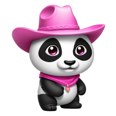 panda with pink cowboy hat sticker