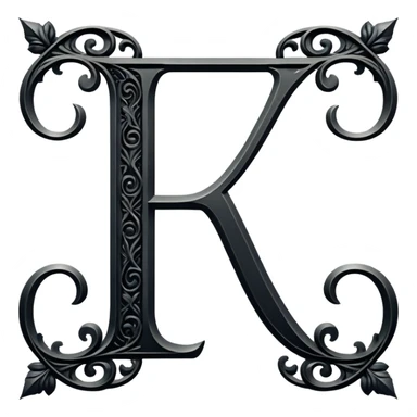 Black gothic vintage, letter “F” of the alphabet sticker