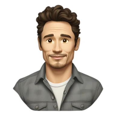 james franco cartoon wearing shirt sticker