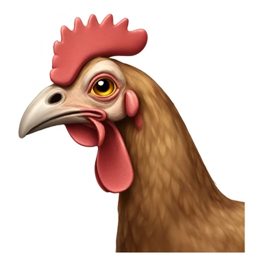 a hen with a horse's head sticker