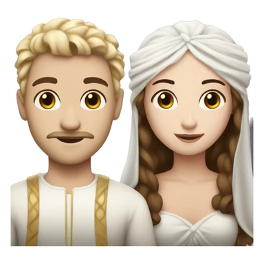 Romeo with white skin and Juliet with white skin sticker