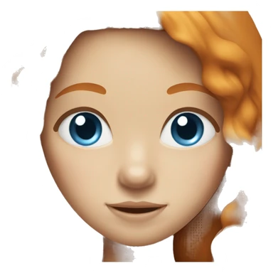 Ginger girl with long hair and blue eyes  sticker