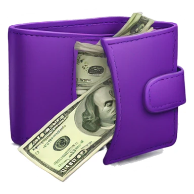 purple money coming out a wallet sticker