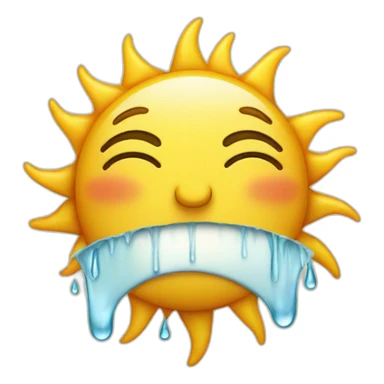 sun crying with tears sticker