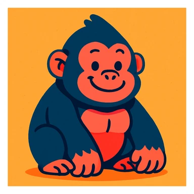 cute gorilla vibrant toon style sticker