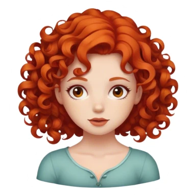 Red head girl with curls sticker