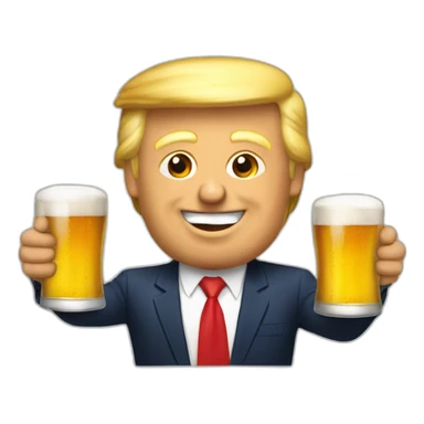 Trump bois une bière sticker