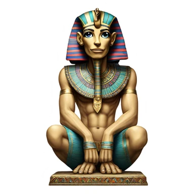 colourful statue of egypt god with cobra
face sticker