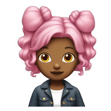 Girl with pink hair with hello kitty sticker