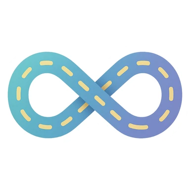 An infinity symbol shaped road, add a gradient and a little texture. sticker