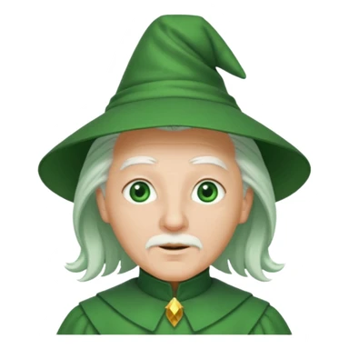The Wizard from the Wizard of Oz with white hair, green eyes, green outfit sticker
